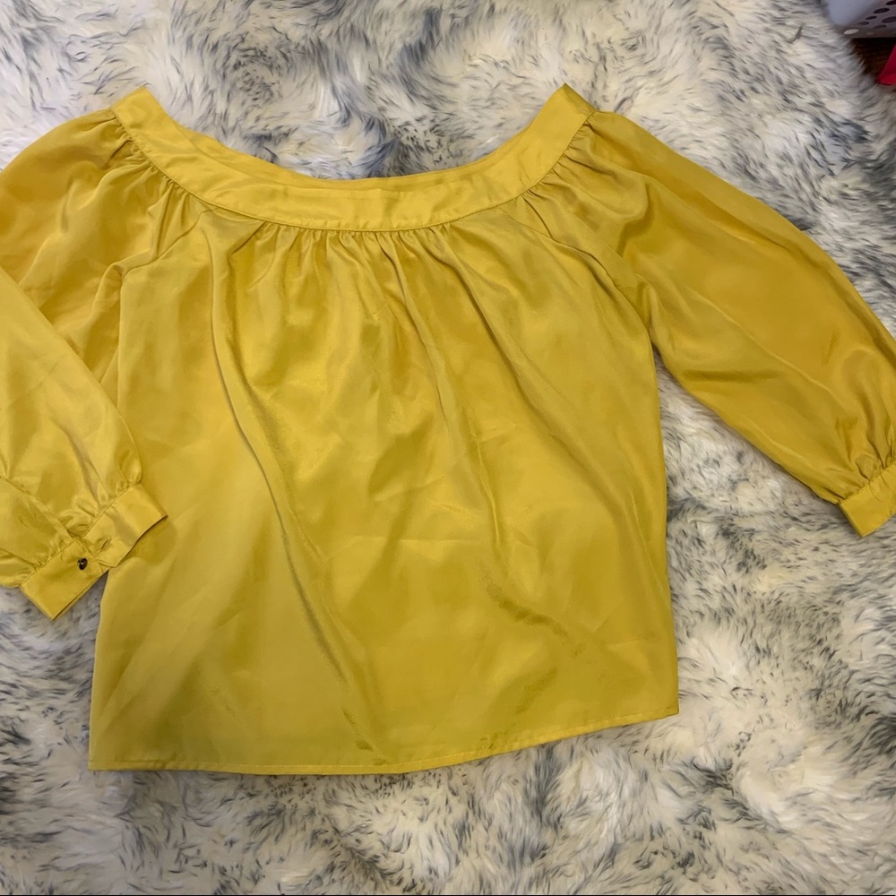 Maeve yellow mustard shirt silky extra small